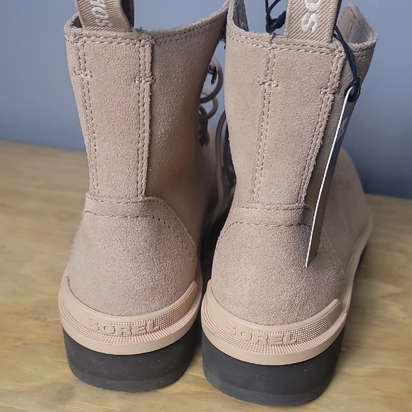 Sorel Hi-Line Lace Rock Style Beige Tan Waterproof Combat Boot - Picture 4 of 10